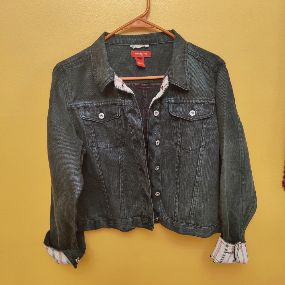 Sundance Black Jean Jacket Classic Cropped Style